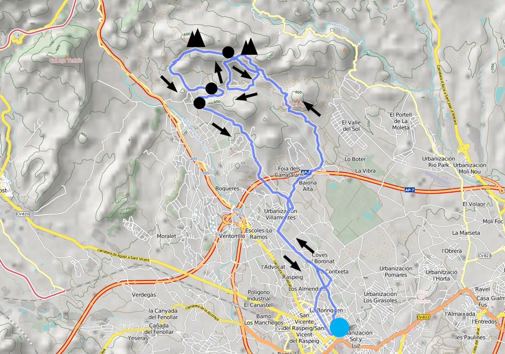 Rutas bici san vicente online del raspeig